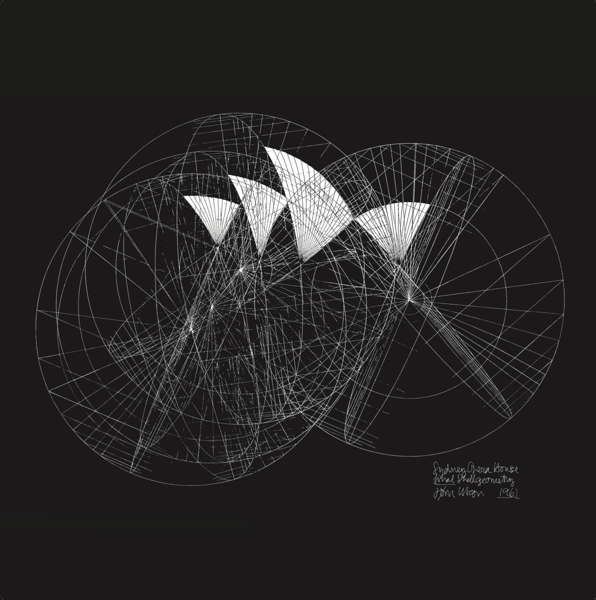 Foto af en af Utzons skitser